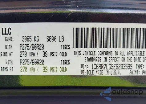 2014 Ram 1500 Big Horn z USA, uszkodzony, nr VIN 1C6RR7LG9ES233599